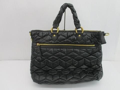 ミュウミュウ miumiu キルティング ショルダー トートバッグ 2way ブラック 黒 レディース