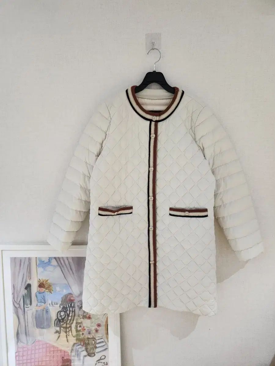 アイボリー ダウン キルティング ジャケット コート