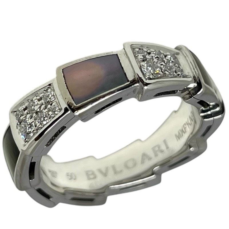 ブルガリ BVLGARI セルペンティヴァイパー ダイヤリング ホワイトゴールド 750 WG MOP ジュエリー
