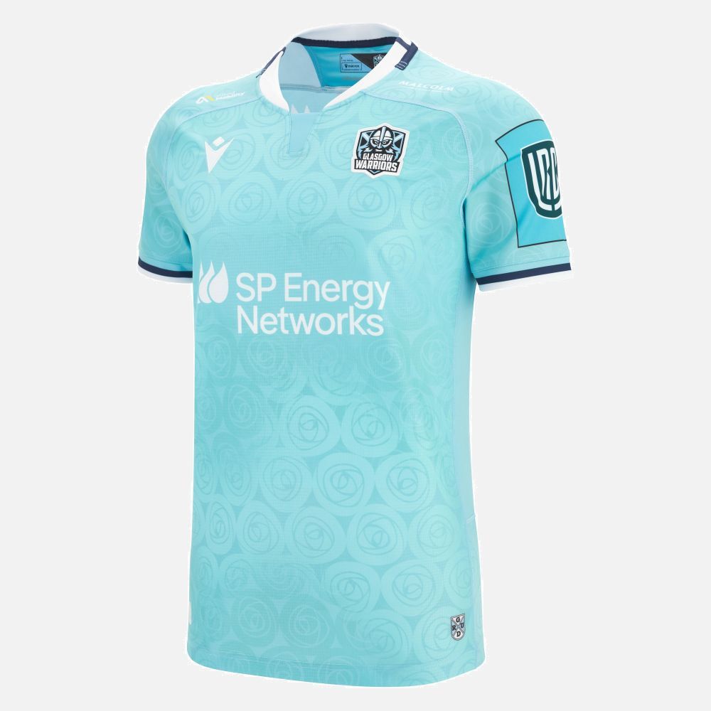 マクロン ラグビー グラスゴー ウォリアーズ 2025 2026 アウェイ マッチ シャツ ジャージ 青 ブルー 水色 紺 ネイビー 公式モデル 日本未発売 MERCADOAVALIA_COM_BR