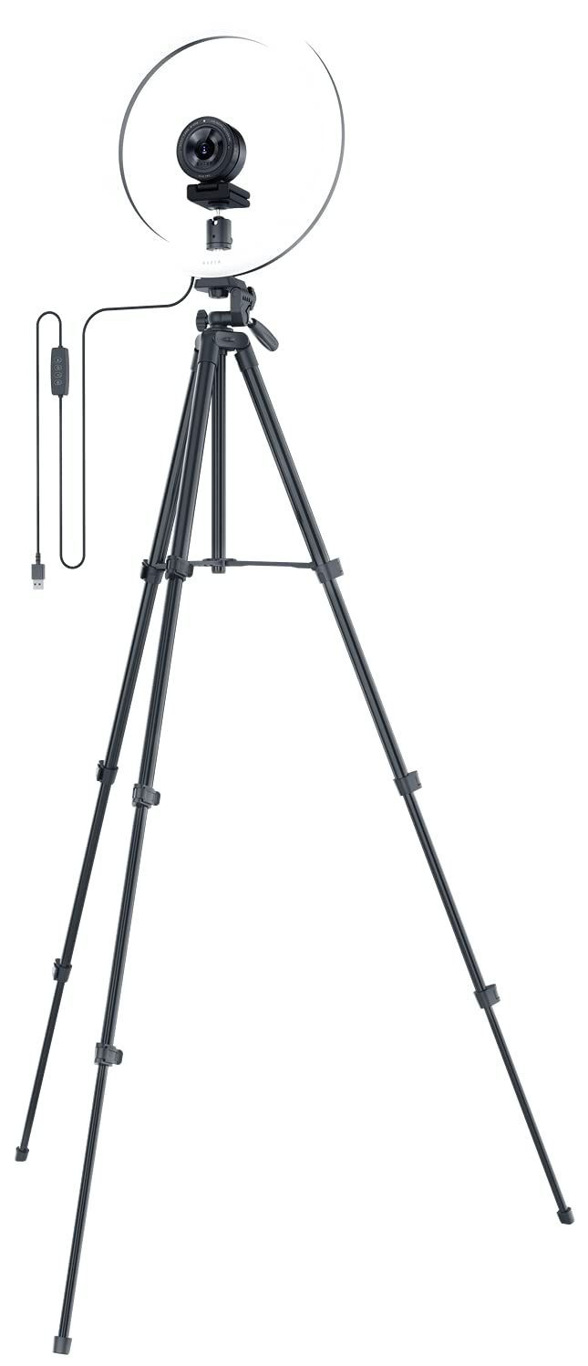 Razer Ring Light 12インチ LED リングライト 光のスペクトル調整 調光 柔軟な取付け 三脚スタンド付属 USB給電 PC モバイル配信対応 保証品 RZ 19 R 3 M 1