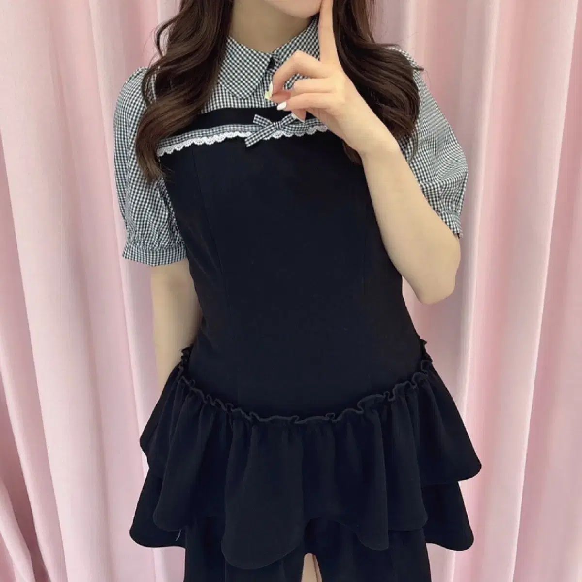 EBLIN ドッキング ティアード ONE PIECE ブラック