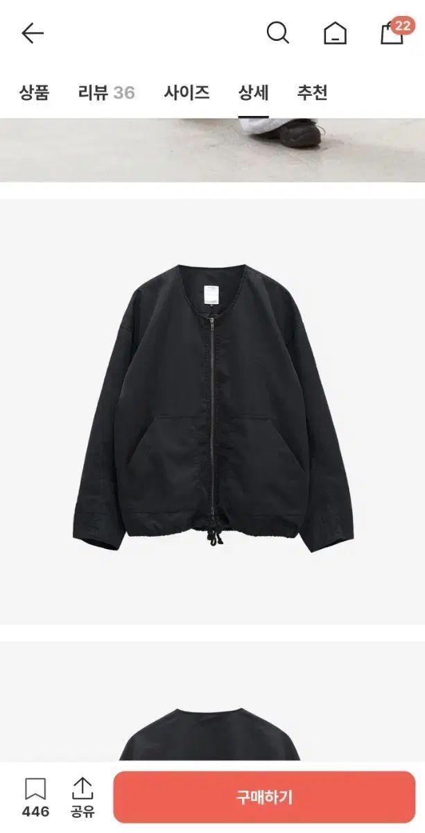 3 ポリテル ヒューマンメイドインデックス レス ブルゾン ブラック