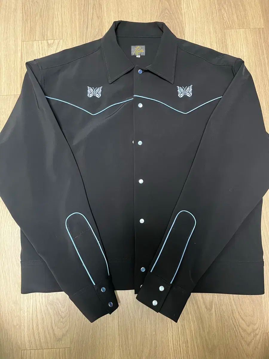 ニードルズ ダブル クロス パイピング カウボーイ ジャケット 黒 青