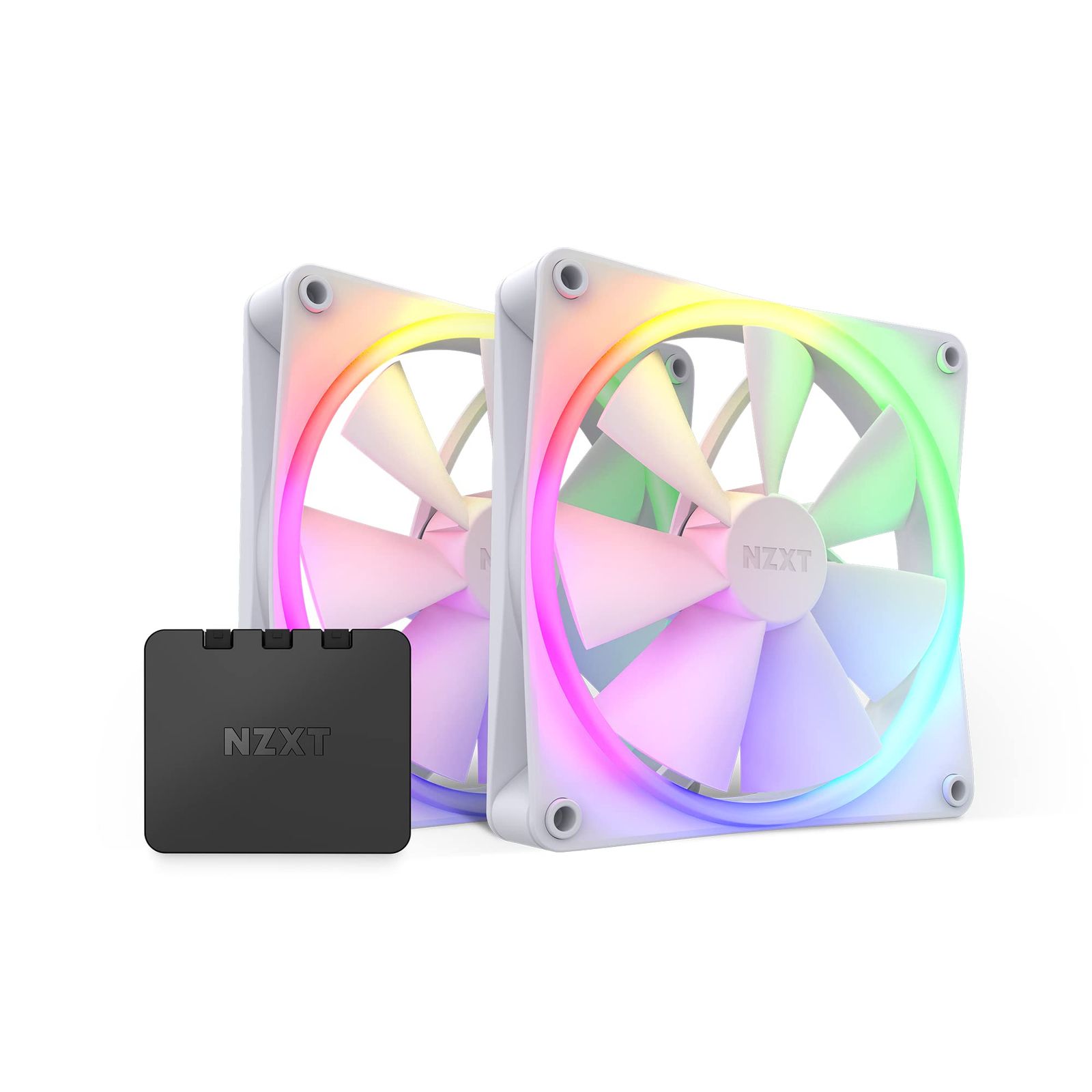 NZXT F140RGB 140mm x2 RGBコントローラ付属 ホワイト PCケースファン RF-R14DF-W1 FN1768 ホワイト 140mm ツインパック