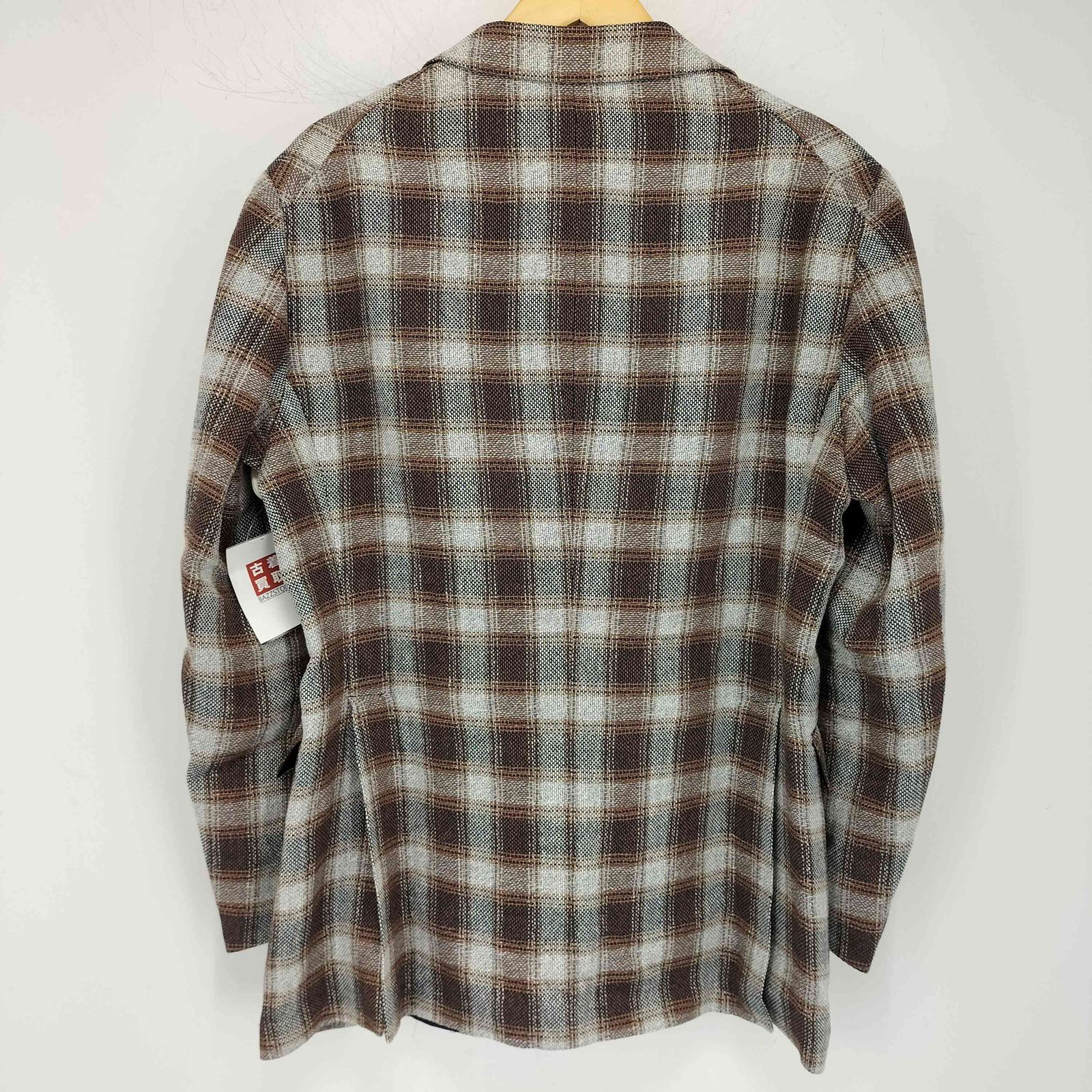 タリアトーレ TAGLIATORE イタリア製 シルクリネン チェック 2Bシングルテーラードジャケット メンズ 50 R