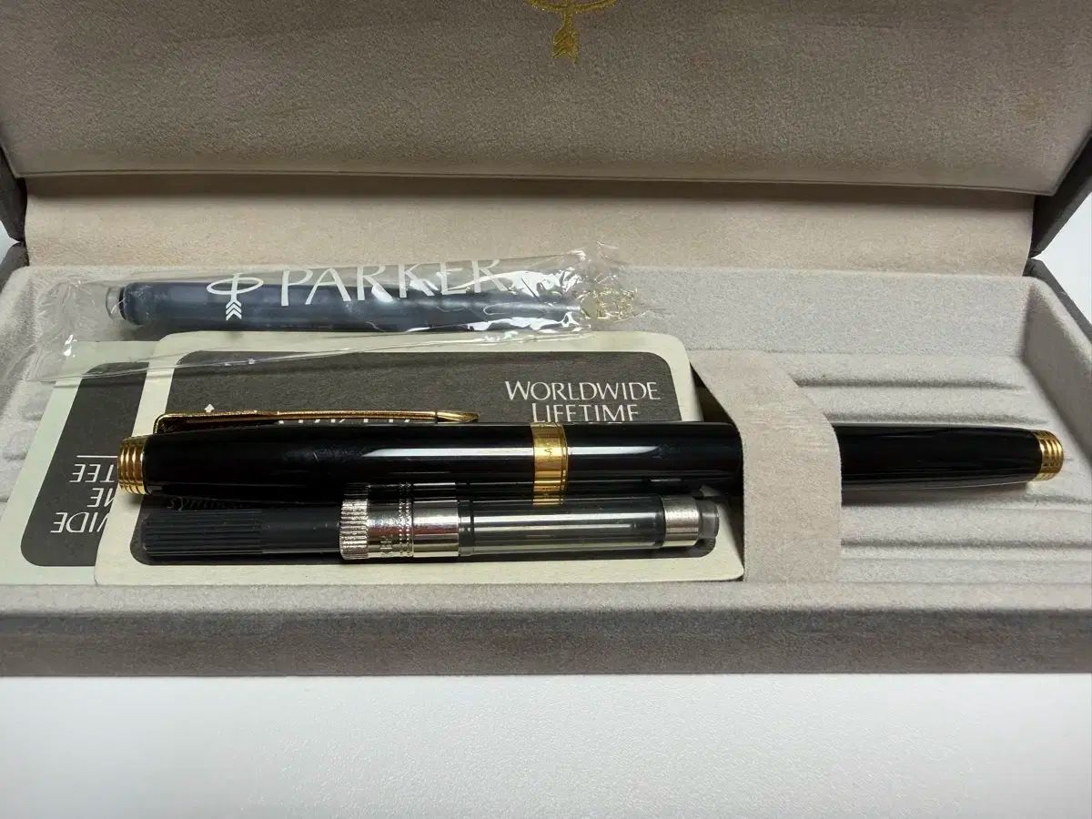 パーカー75 万年筆 Black Laquer 14 K g nib