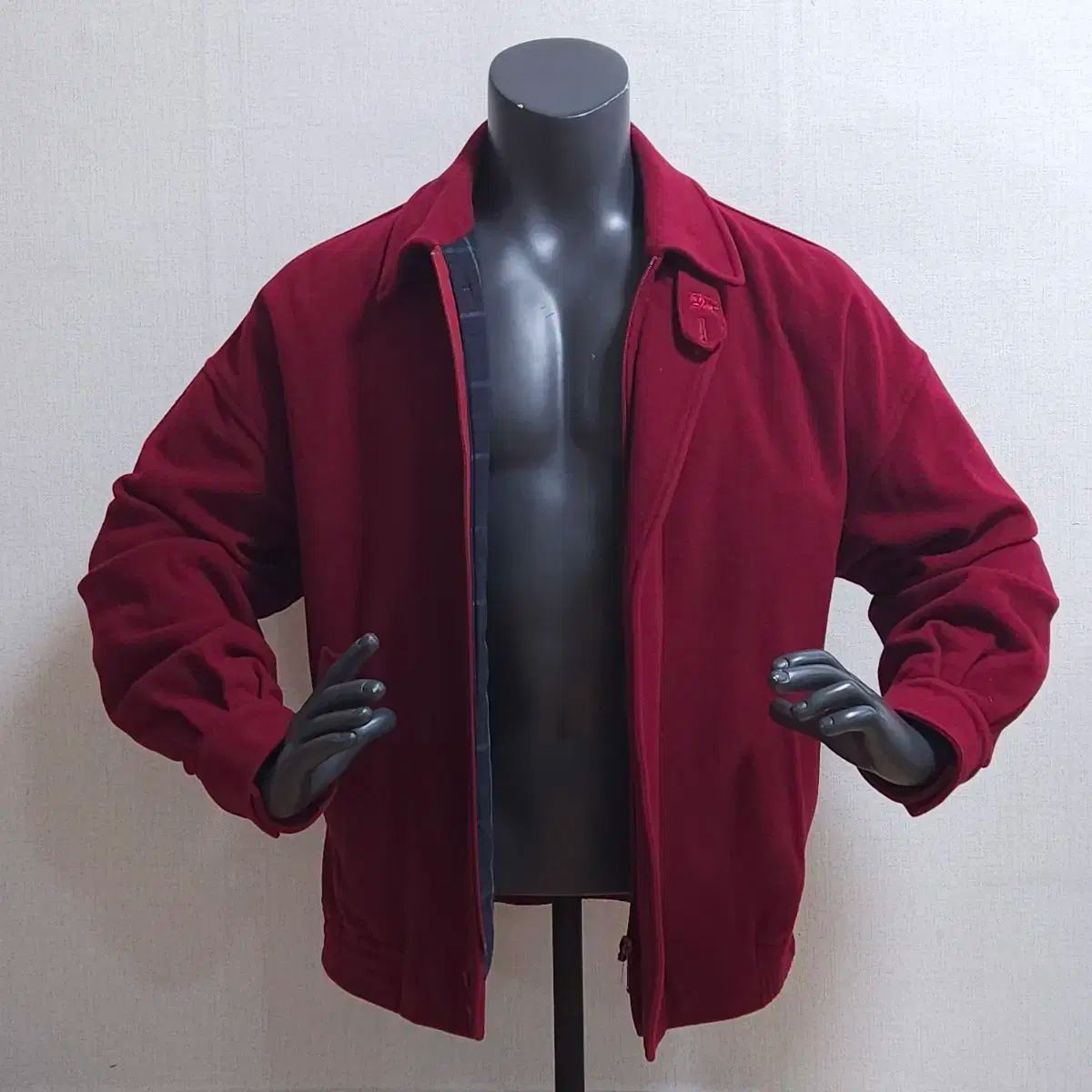 バーガンディ ウール メンズ ジャケット