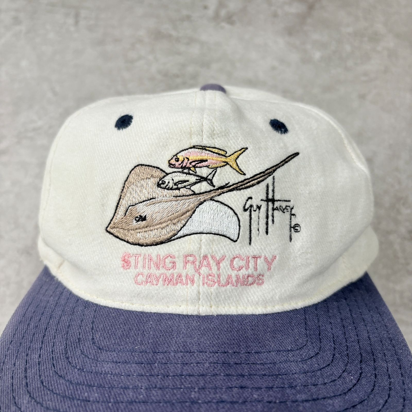 90s Guy Harvey Fish embroidered 6panel Cap ガイ ハーヴェイ 魚 エイ