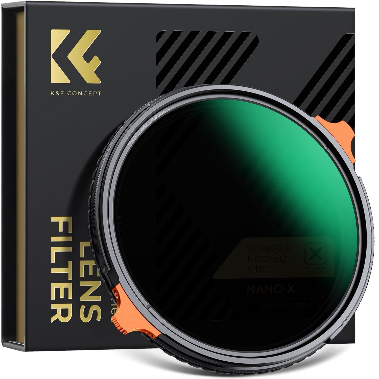 CONCEPT 67mm K-F TRUE COLOR ND2-ND32-CPL 可変NDフィルター 黄色被り解消 1枚2役 両面28層コーティング 防水撥油コーティング 光学ガラス キズ防止 フィルターケース付き Nano-Xcel