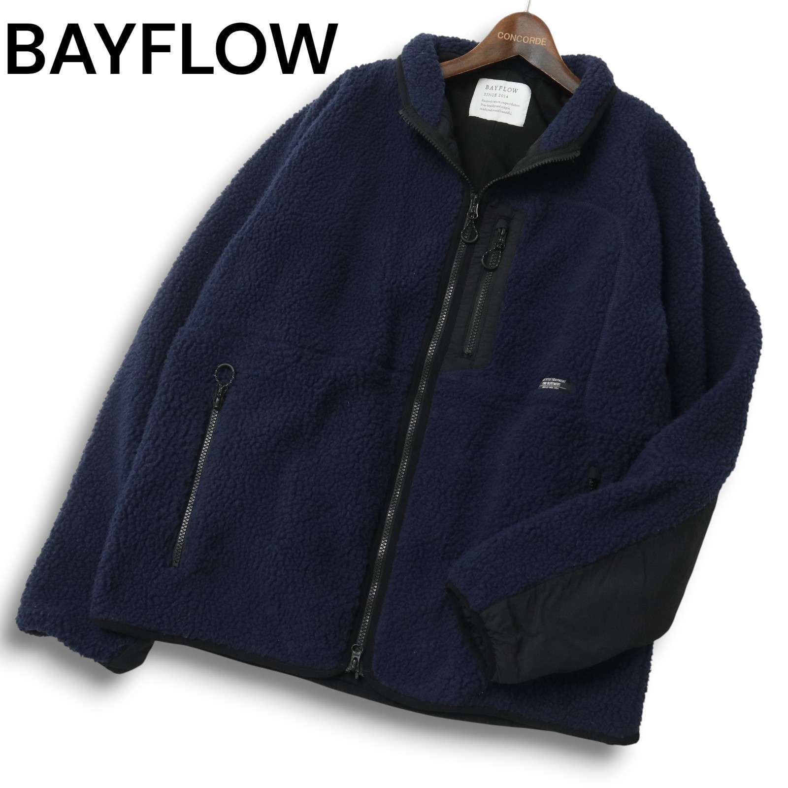 22AW☆ BAYFLOW ベイフロー 秋冬☆ ボア フリース ダブルジップ 切替