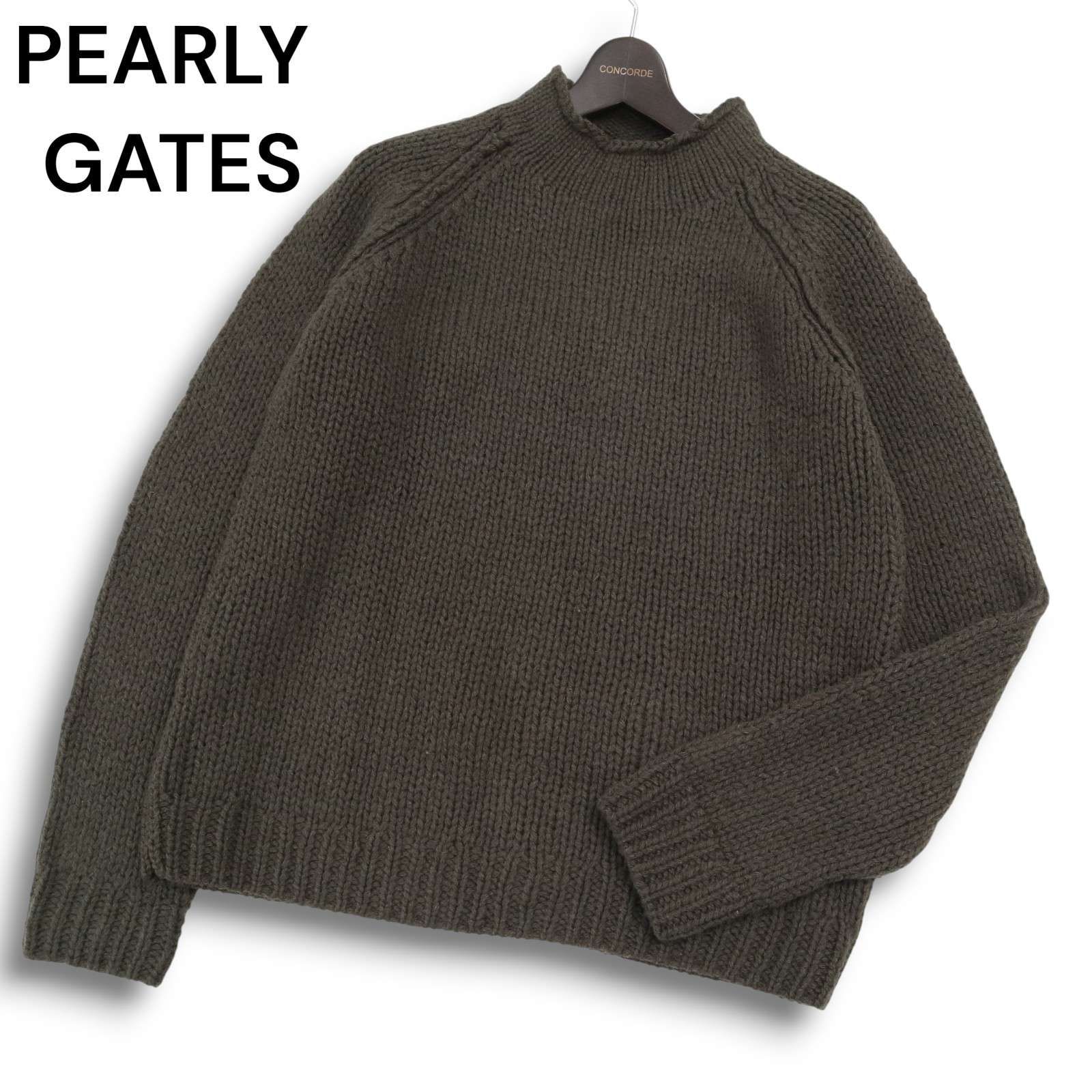 【新品未使用】パーリーゲイツ　 ウール100％ クルーネックニット　4【M】 PEARLY GATES パーリーゲイツ ゴルフ 秋冬 ウール100％☆ モックネック