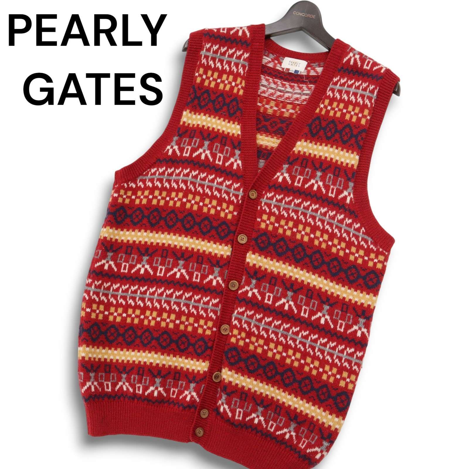 PEARLY GATES パーリーゲイツ ゴルフ 秋冬 ウール100％☆ フェアアイル