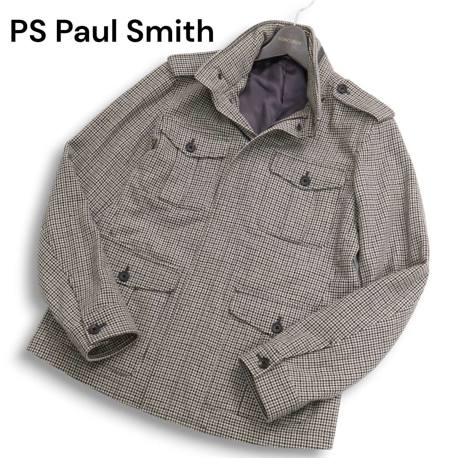 美品/カシミヤ混ライナー付き!!】PS Paul Smith ポールスミス 千鳥格子