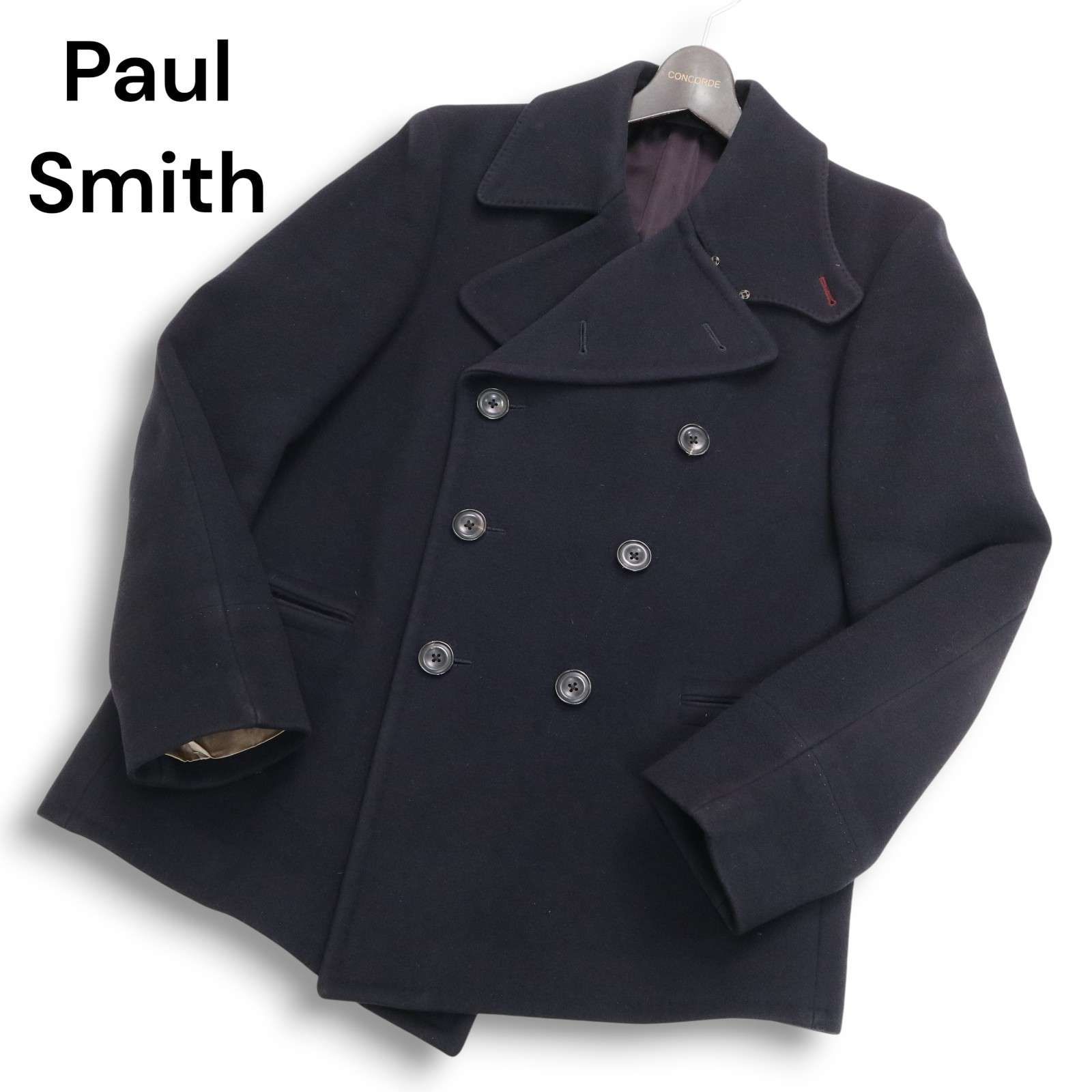 Paul Smith ウール ピーコート 黒 Paul Smith ポールスミス 秋冬☆ ウール100% Pコート ピーコート Sz.L