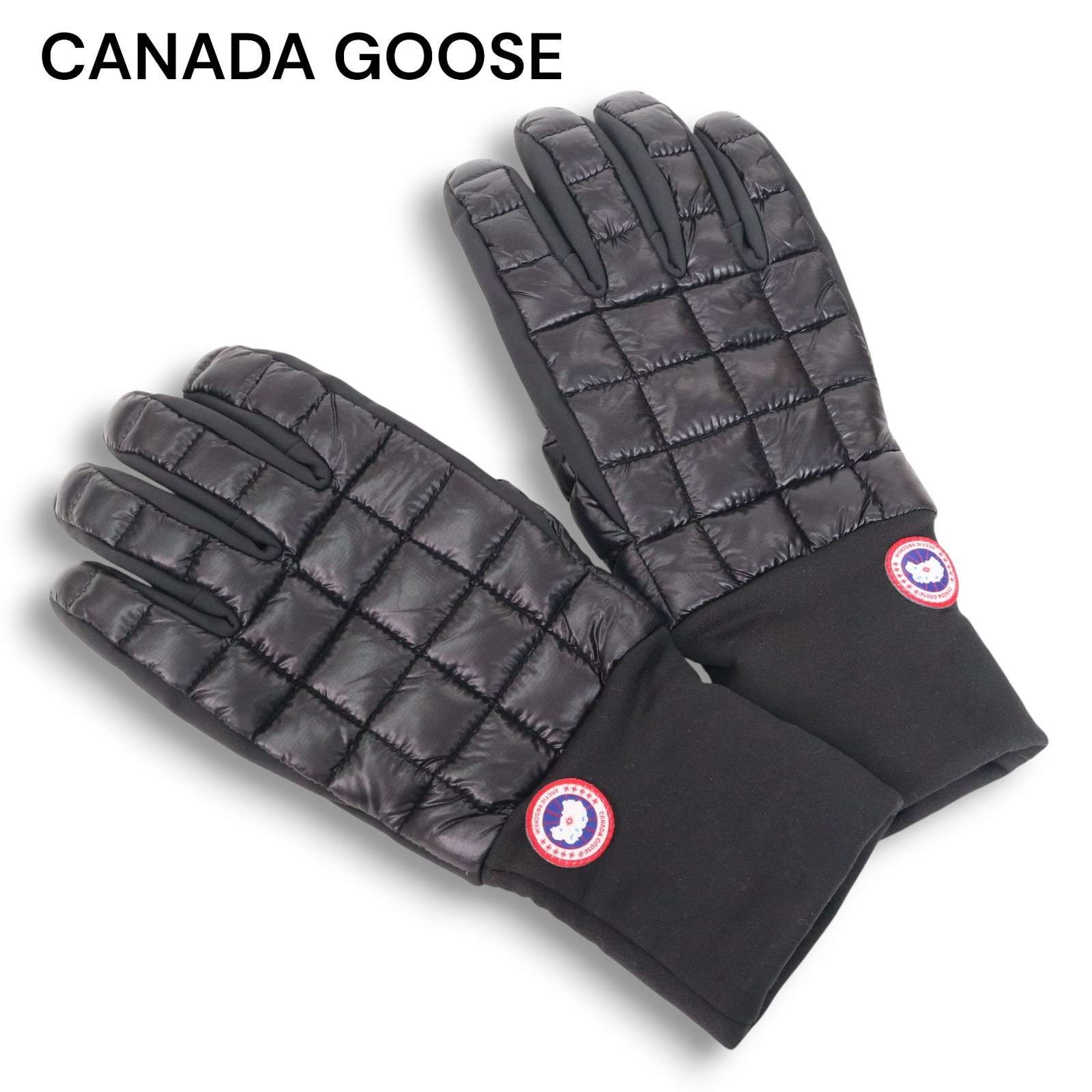 CANADA GOOSE カナダグース NORTHERN GLOVE LINER 秋冬 キルティング ダウン グローブ 手袋 Sz.L メンズ 黒