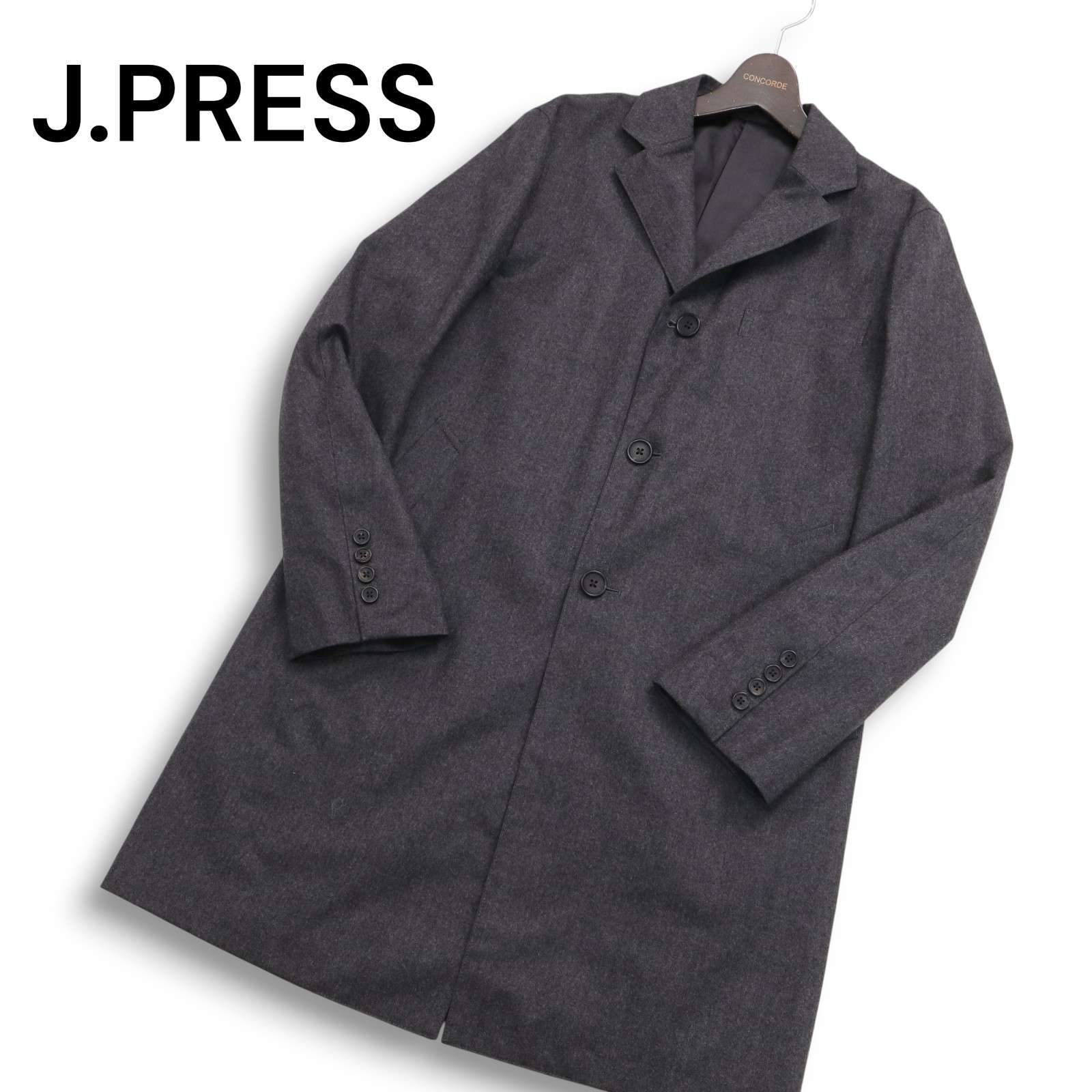 カノニコ × J.PRESS／チェスターコート super120s／ネイビーLL 美品】J.PRESS ジェイプレス 秋冬 カノニコ Super120's生地