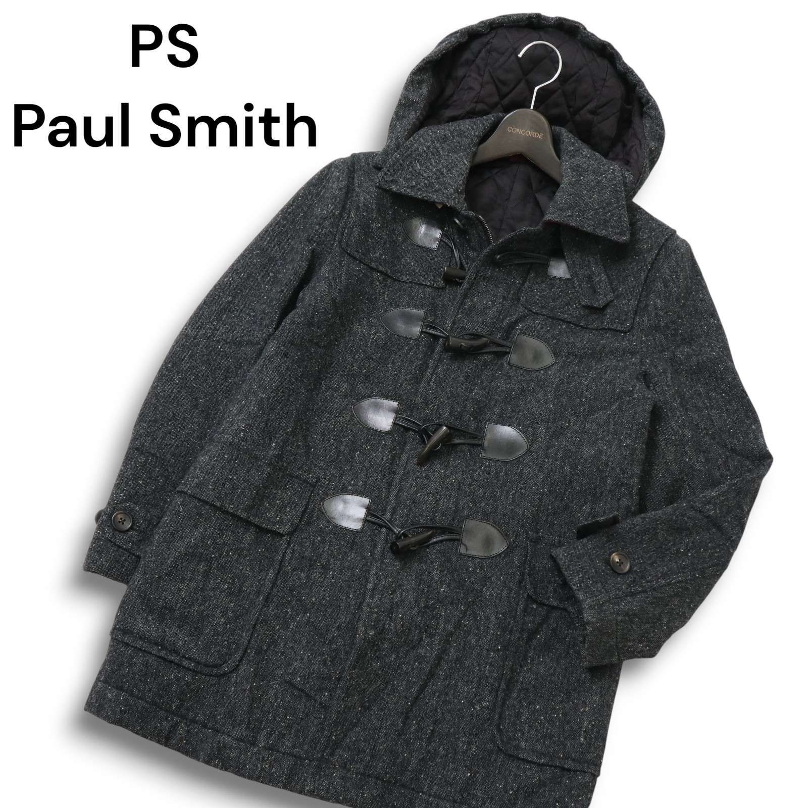 PS Paul Smith ポールスミス 秋冬 アンゴラ混 ウール ツイード 中綿 ダッフルコート Sz.S メンズ