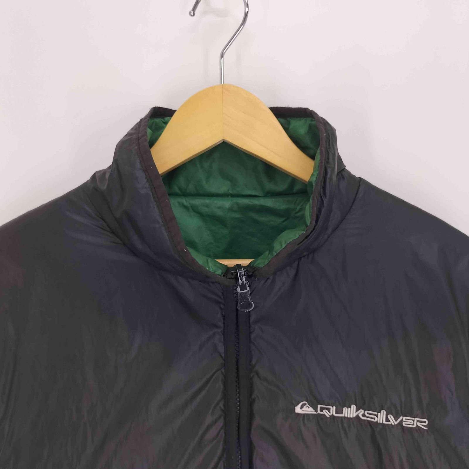 クイックシルバー Quiksilver 90-00S ロゴ刺繍 リバーシブル ジップ 