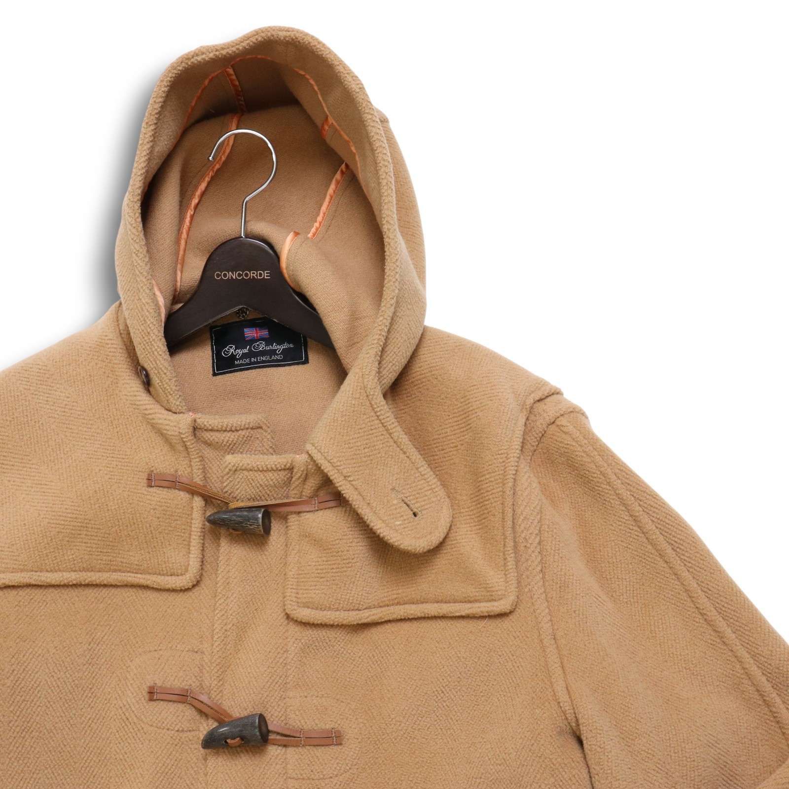 英国製 Royal Burlington ロイヤルバーミントン 秋冬 ウール100% ダッフル コート Sz.38 メンズ
