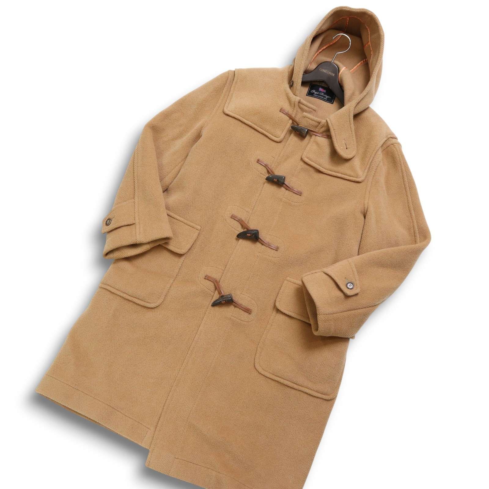 英国製 Royal Burlington ロイヤルバーミントン 秋冬 ウール100％ ダッフル コート Sz.38 メンズ