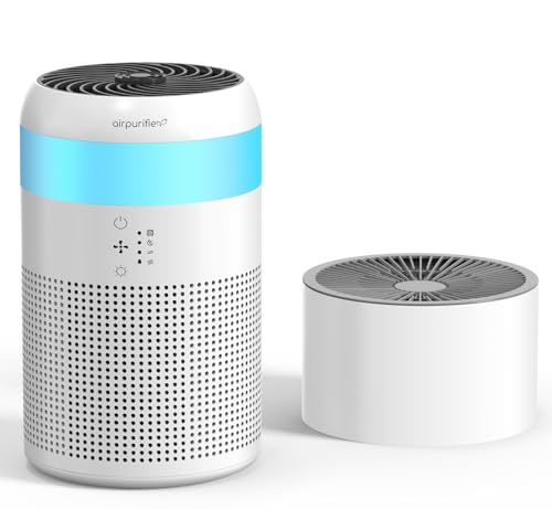 加湿器付き 空気清浄機 小型 12畳 脱臭 卓上 アロマ対応 集じん hepa フィルター 花粉 ペット 除菌 7色ライト付き 静音 省エネ ホコリ PM2.5 ウィルス アレルギー対策 ホワイト Demi Pro b490b00c