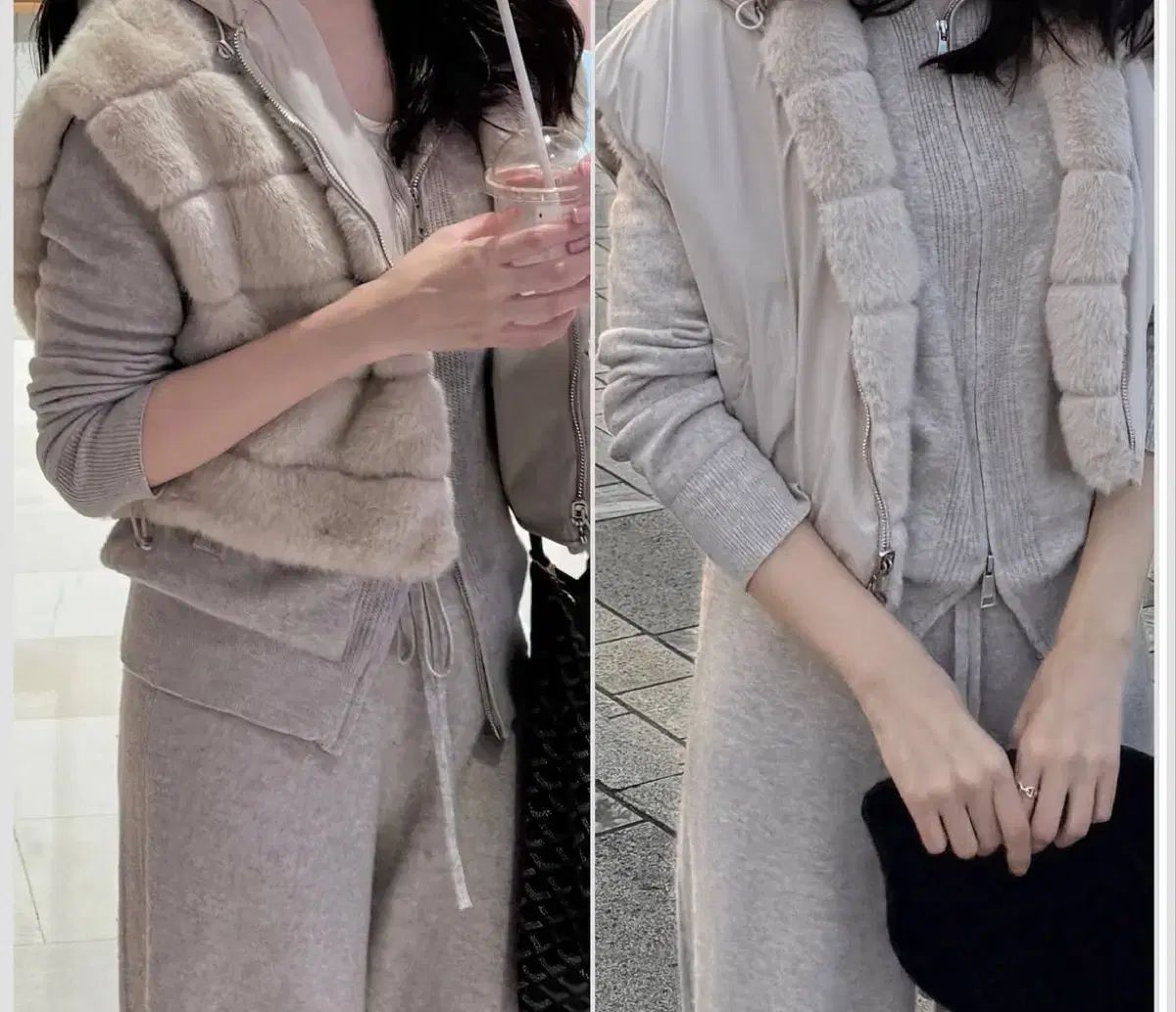 リバーシブル Ecco フェイクファー BEST ベスト