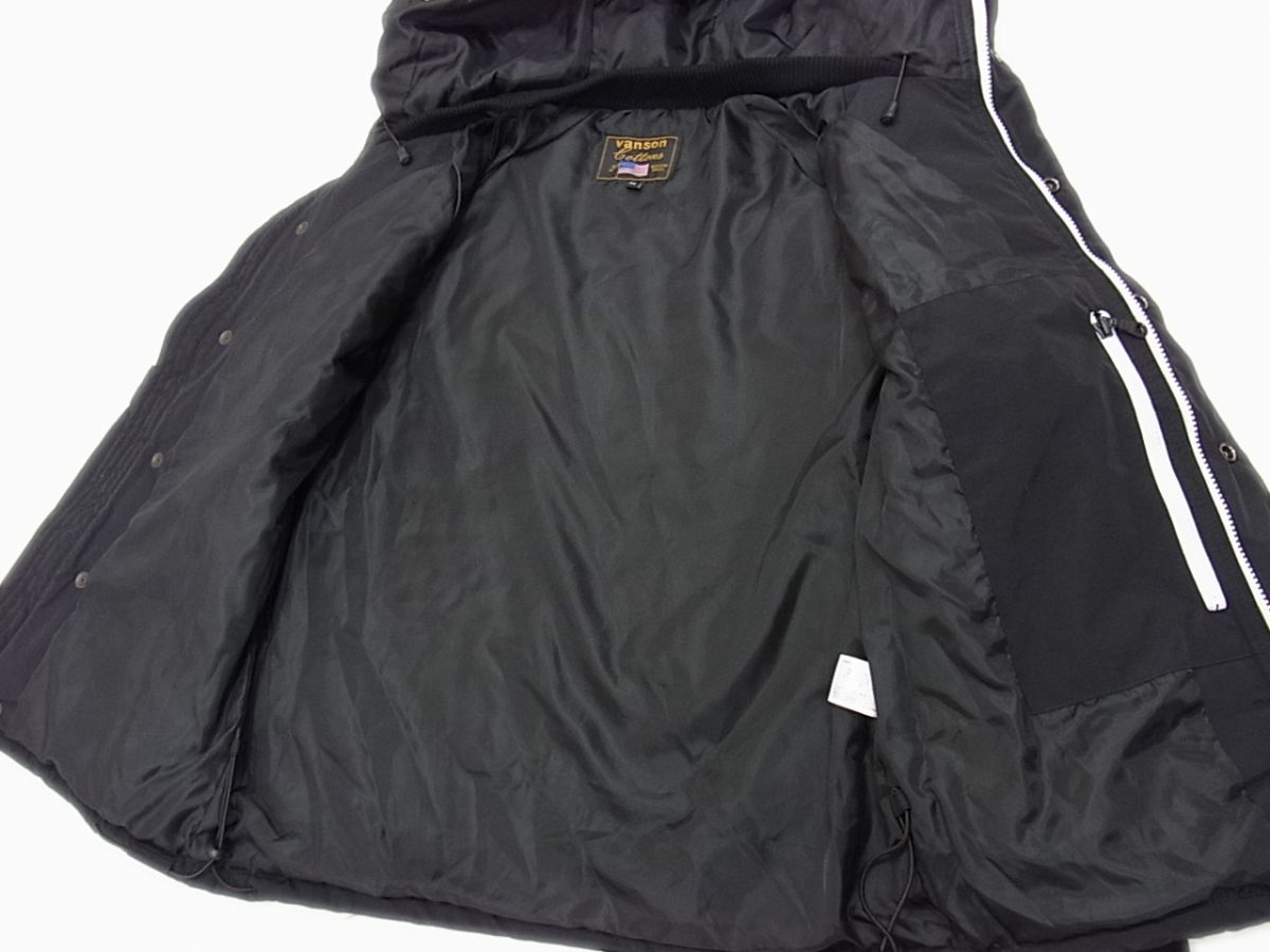 ◇Vanson 中綿パーカージャケット ブラック アメリカンレーシング