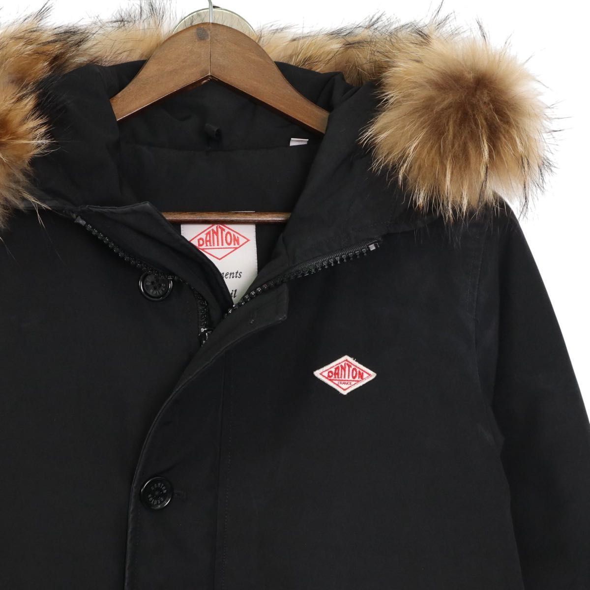 【美品】ダントン タッサー ダウンジャケット ブラック 34サイズ 人気】DANTON ダントン タッサー ダウンジャケット ブラック 黒 36