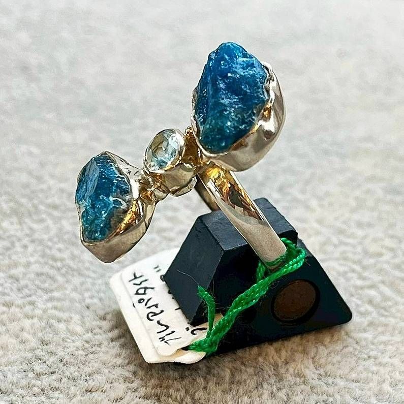 シルバー リング ブルーアパタイト 14号 15号 調整可 シルバー925