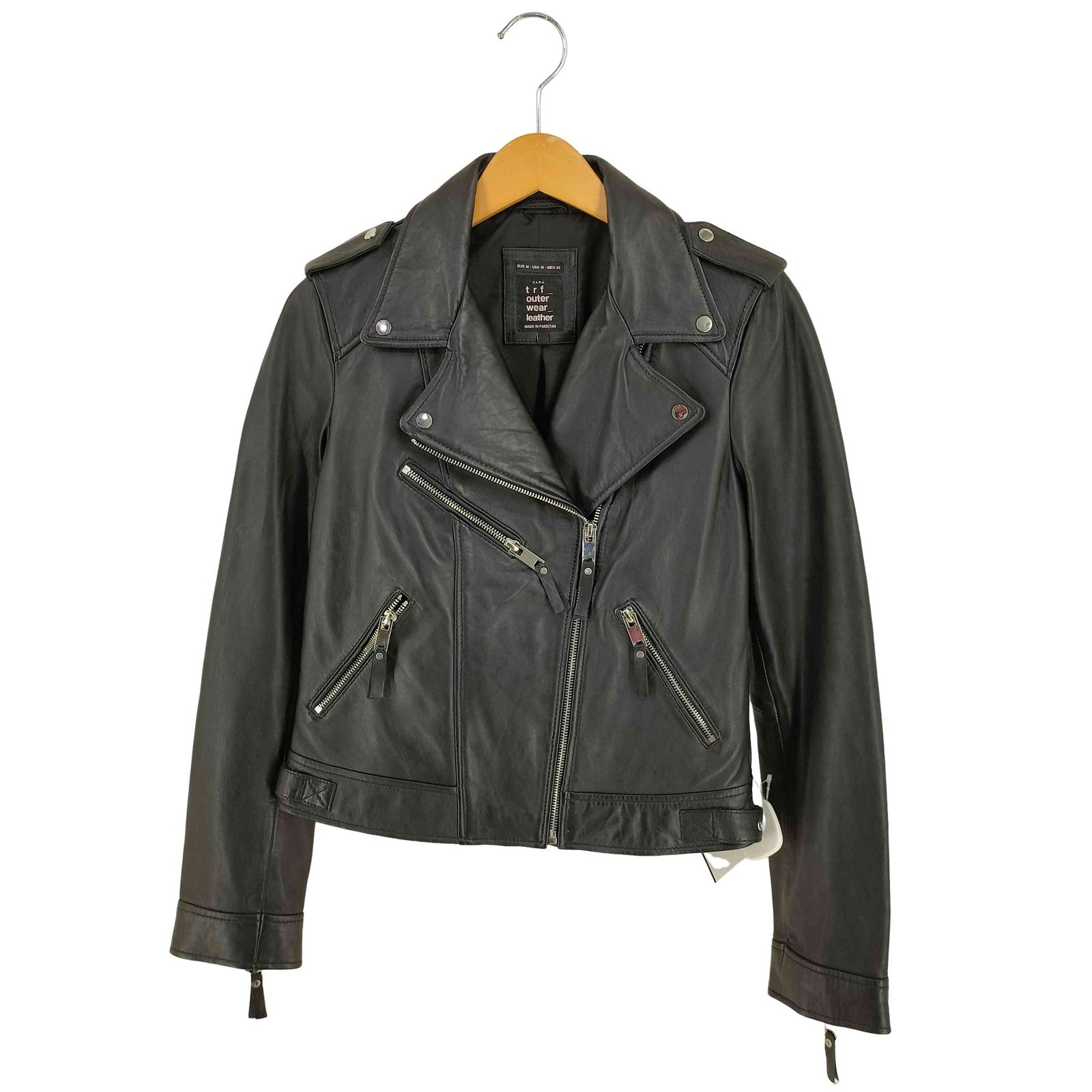 ザラ ZARA SHEEP SKIN ライダースジャケット レディース import M