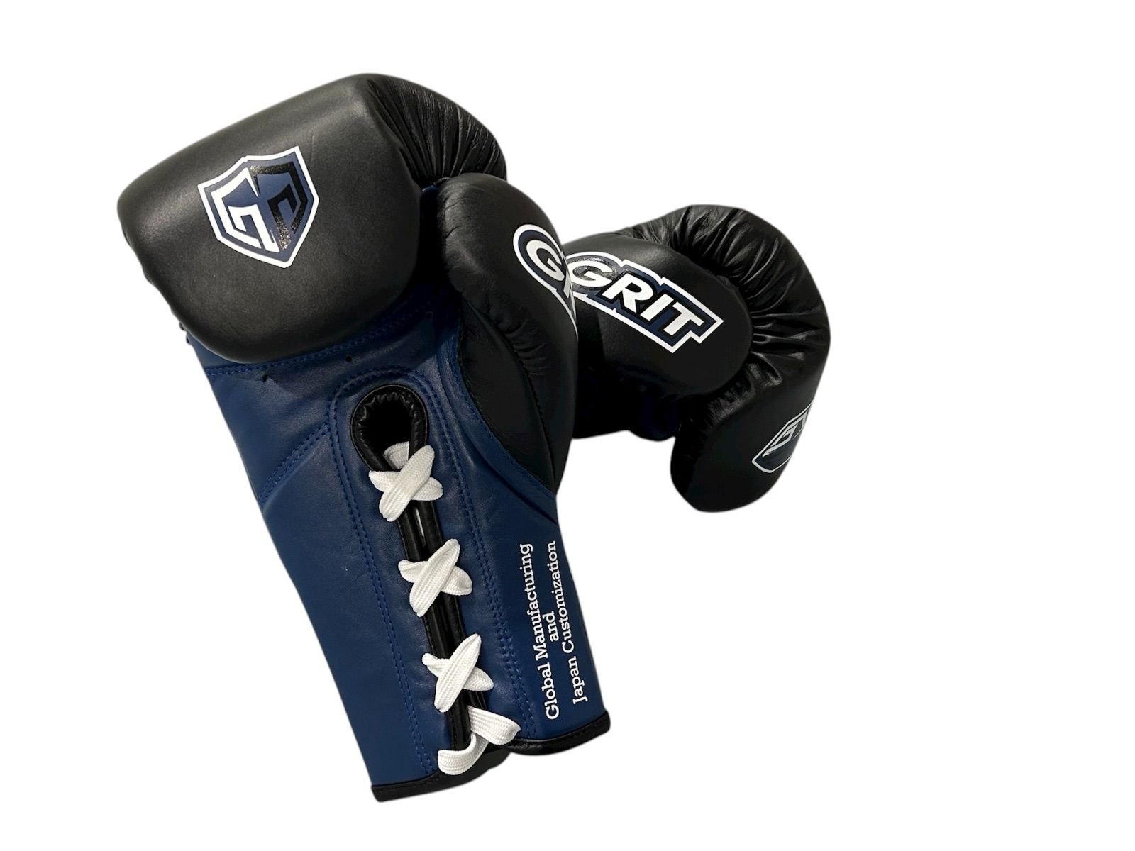 GRIT ボクシンググローブ 黒/青 日本製 GRIT LACE UP BLUE 紐式 ボクシンググローブ 本革製 - メルカリ