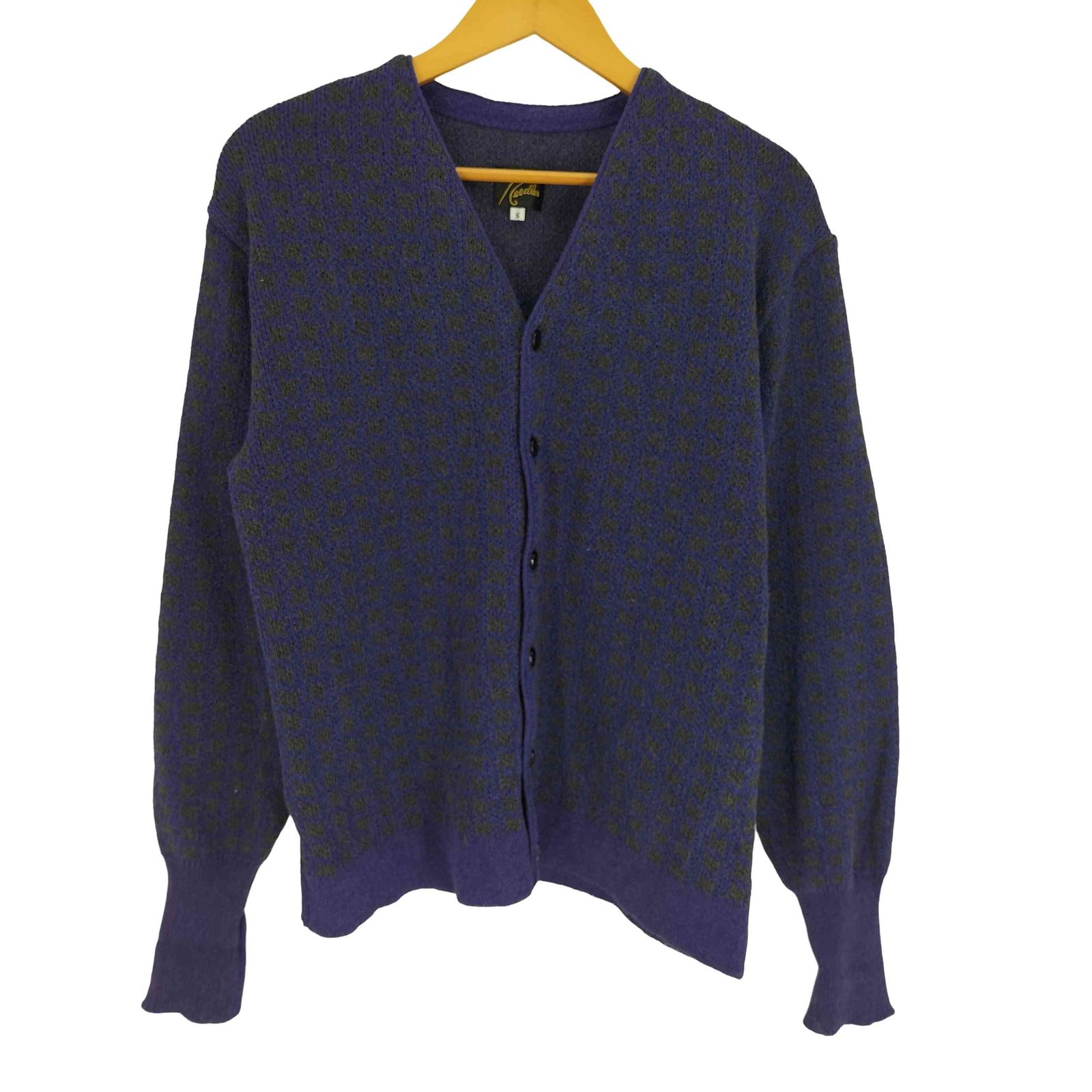 ニードルズ Needles 23SS V Neck Cardigan Houndstooth Vネックカーディガン ハウンドトゥース 和紙 メンズ import S