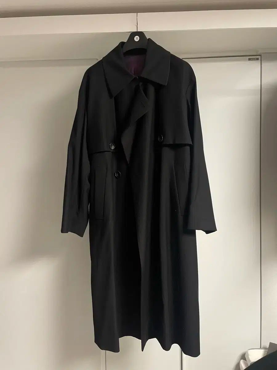 M ジュアンオム オーバーサイズ トレンチ コート ブラック