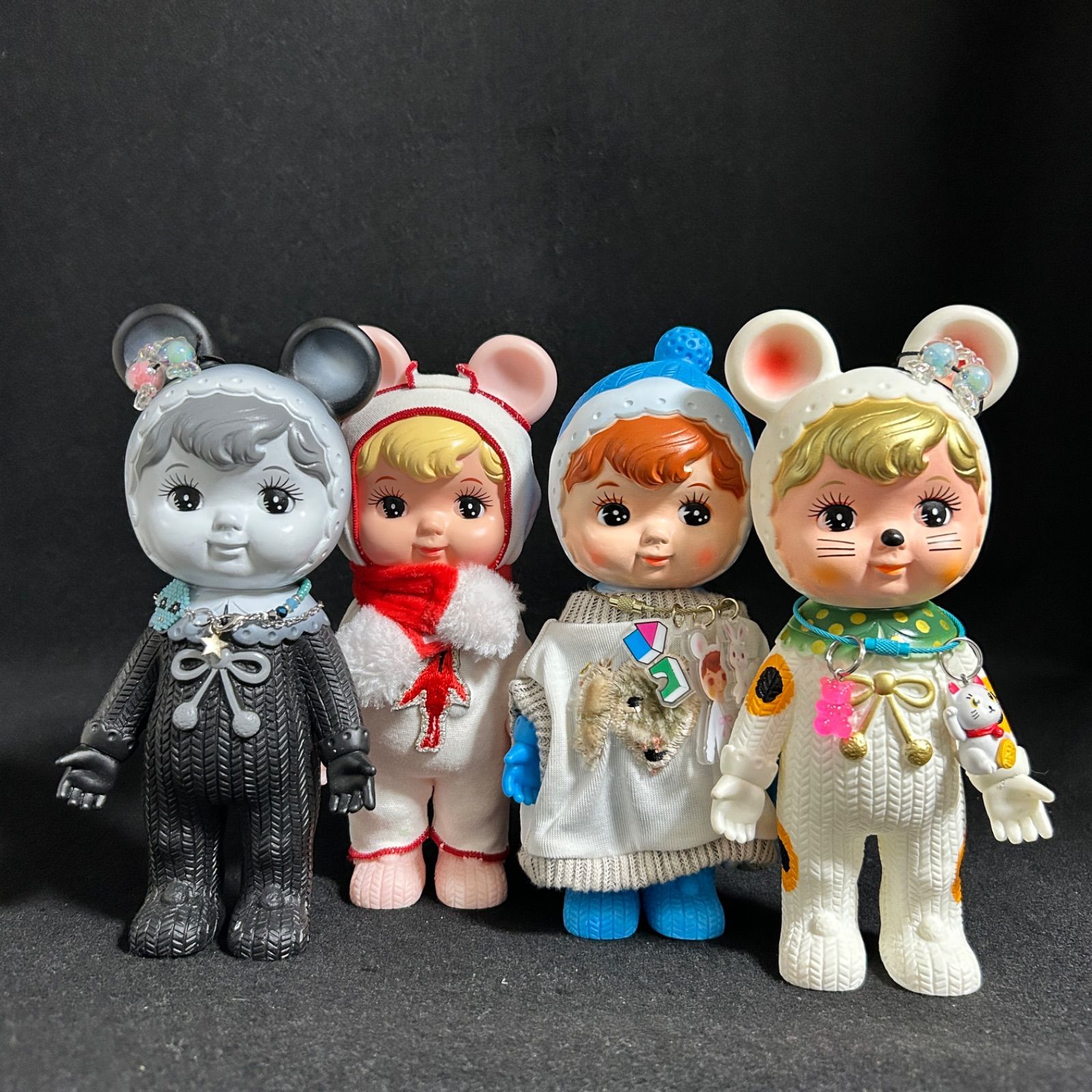 チャーミーちゃん 人形 セット モノクロ 招き猫 フィギュア