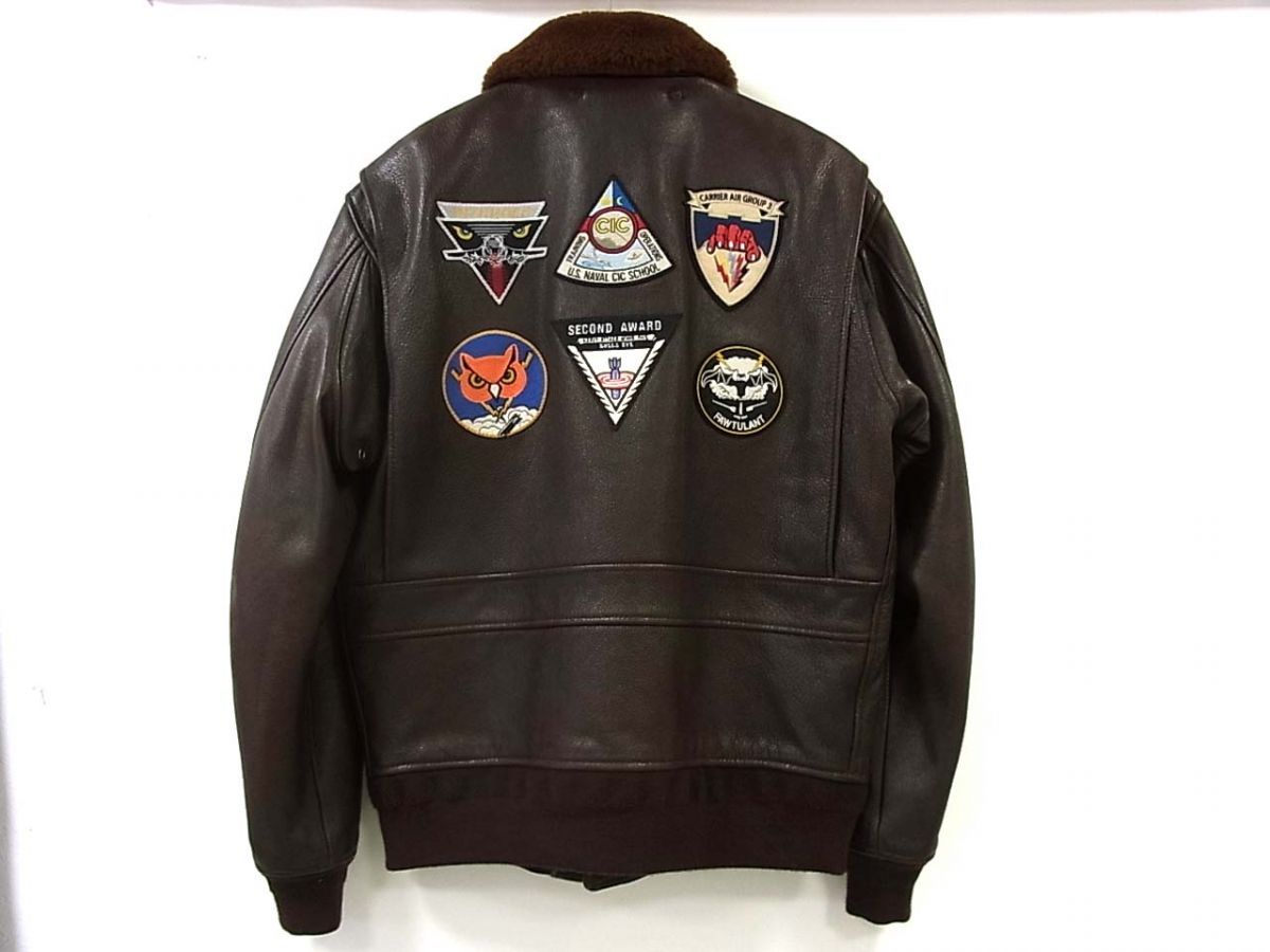 美品◇AVIREX アヴィレックス G-1 ゴートレザー フライトジャケット 襟