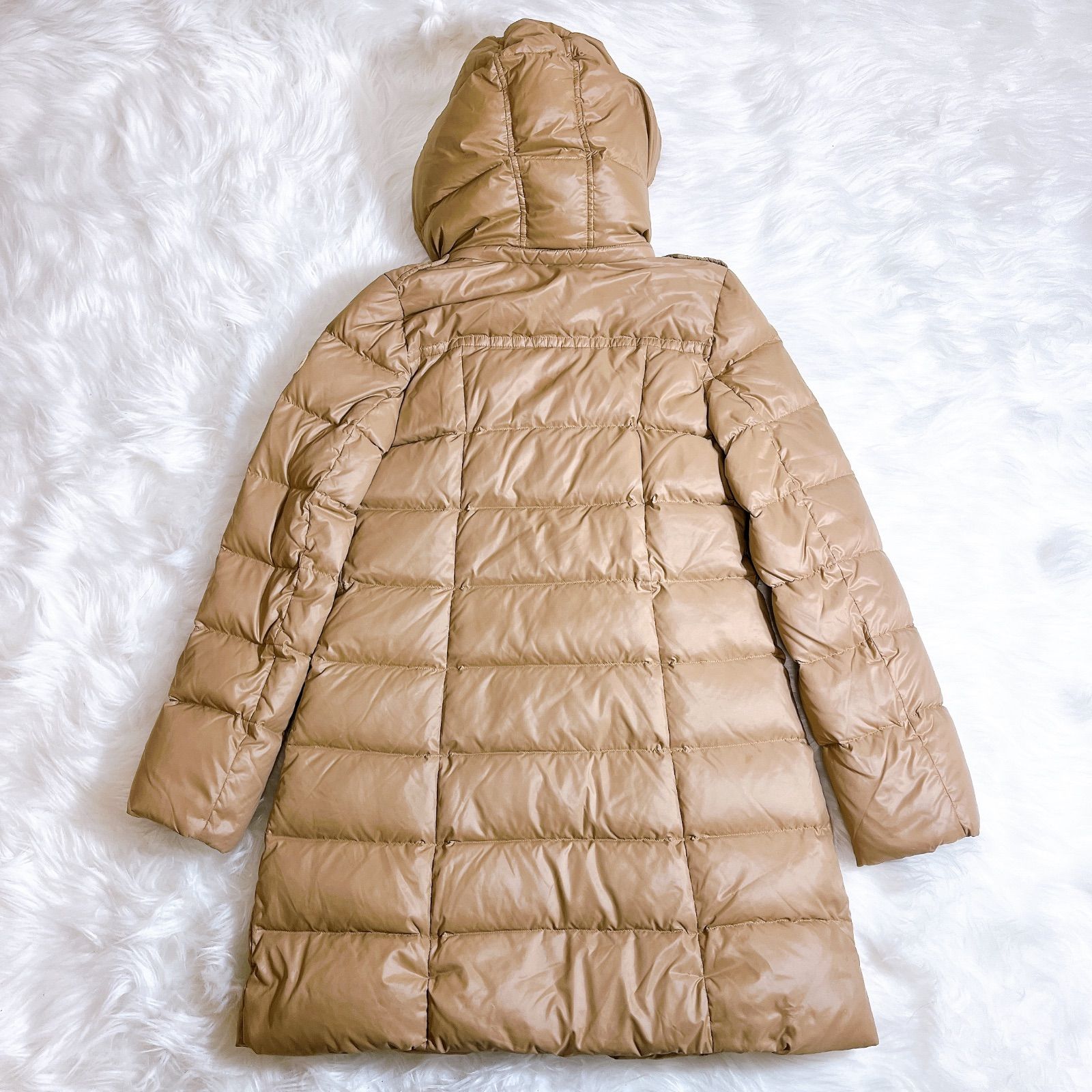 美品 バーバリーブルーレーベル ダウンコート ノバチェック ベージュ