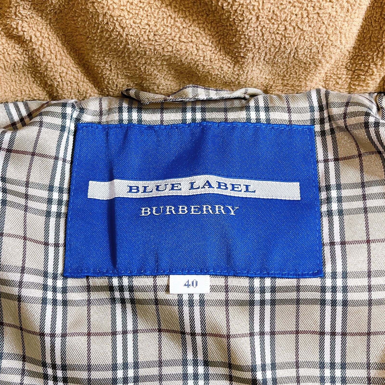 クリーニング済☆美品！バーバリーブルーレーベル ノバチェック ダウンコート 40 クリーニング済☆美品！バーバリーブルーレーベル ノバチェック ダウン