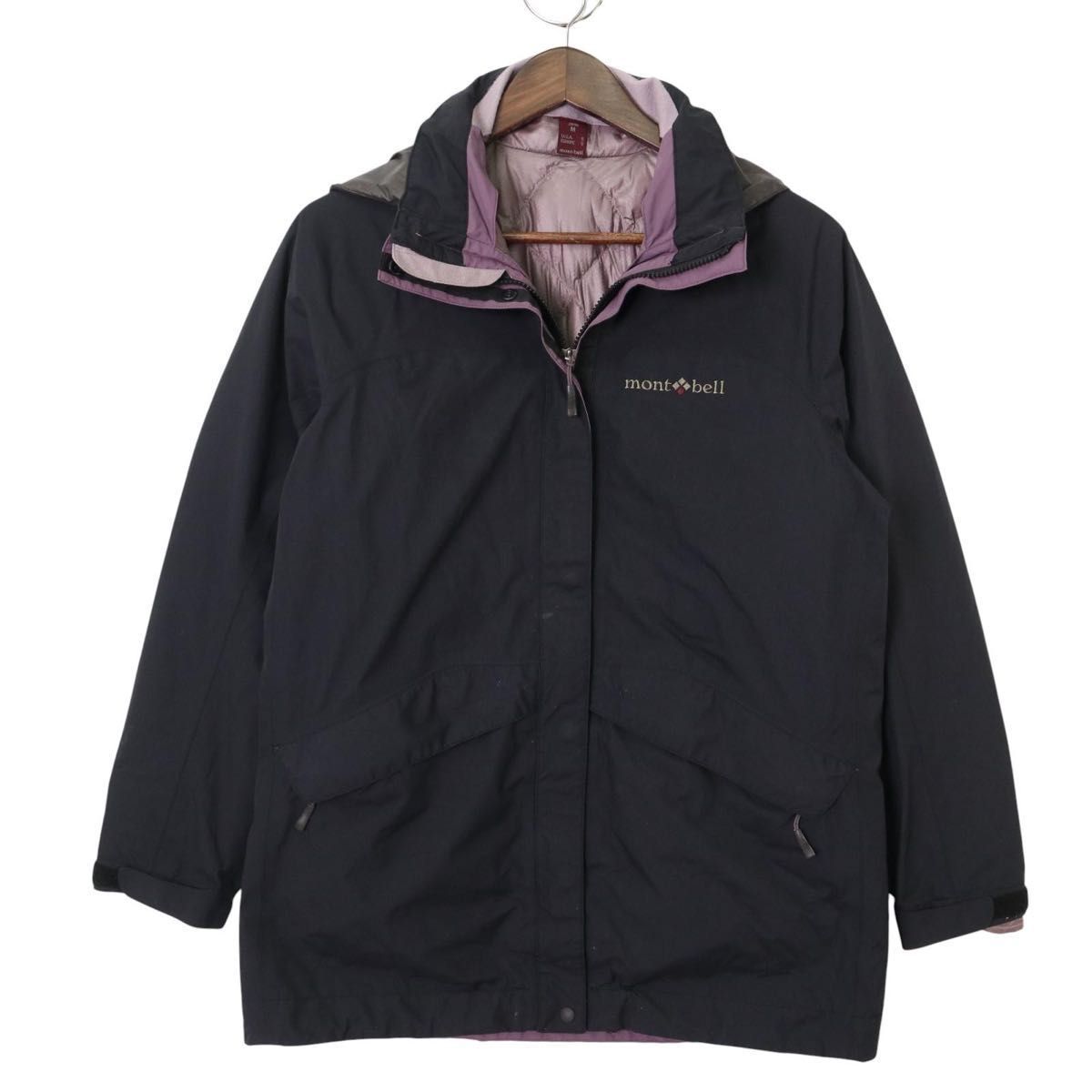 2WAY mont-bell モンベル マウンテンパーカー ゴアテックス インナーダウン アウトドア ブラック系 M レディース