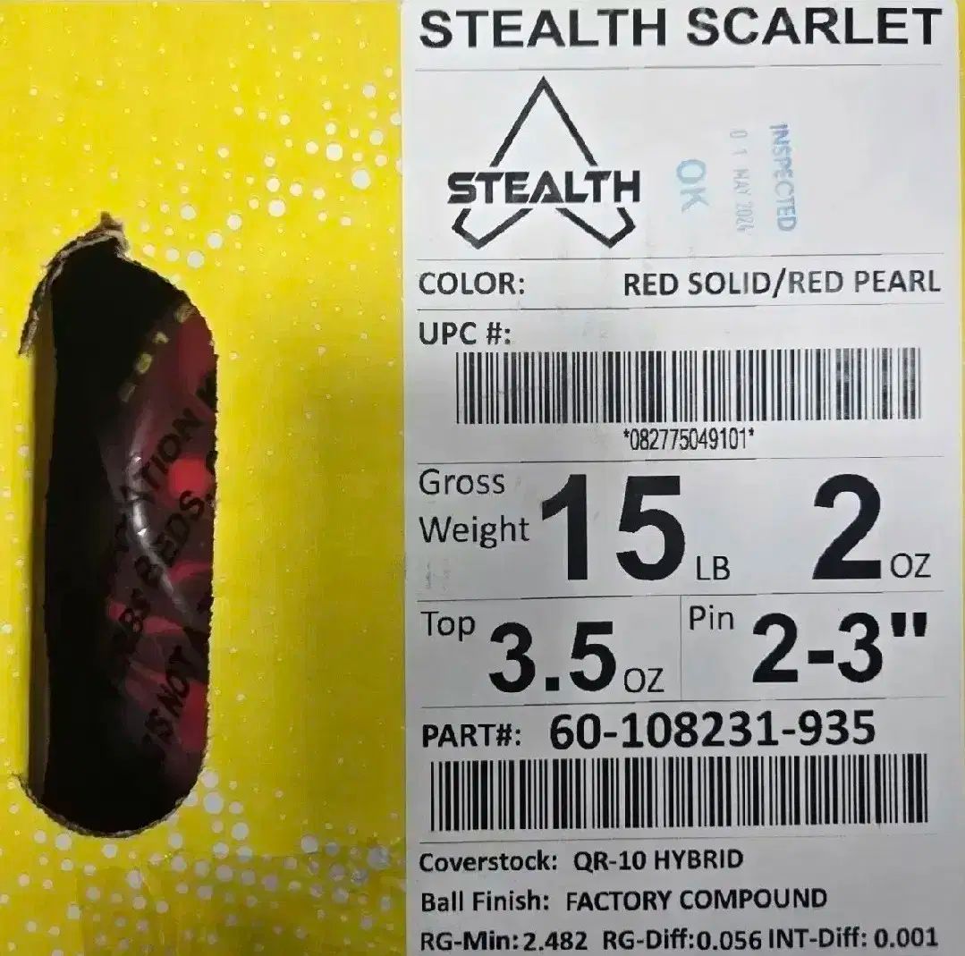  15パウンド トラック STEALTH スカーレット ボーリング 球 ボウリング スポーツ