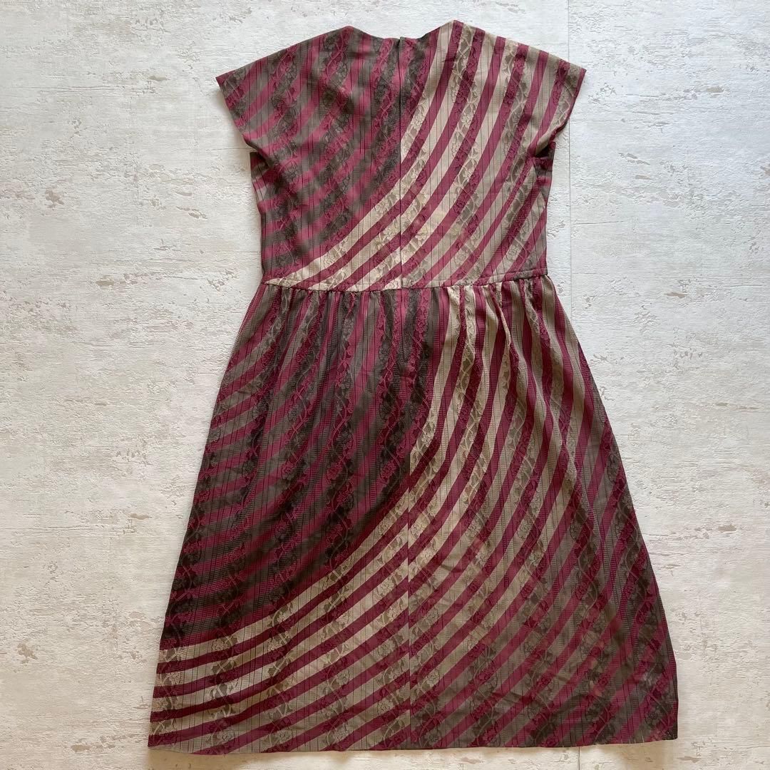 アンティーク ビンテージ 70s 赤 花柄 ワンピース レース ノースリーブ美品 08367219bf36ecd518b51976effb6a