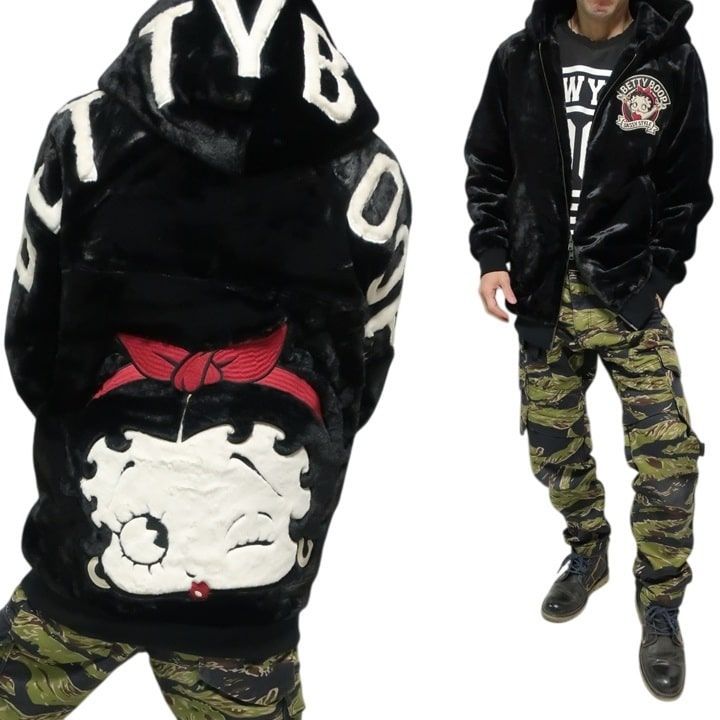 フェイクファー ジップパーカー