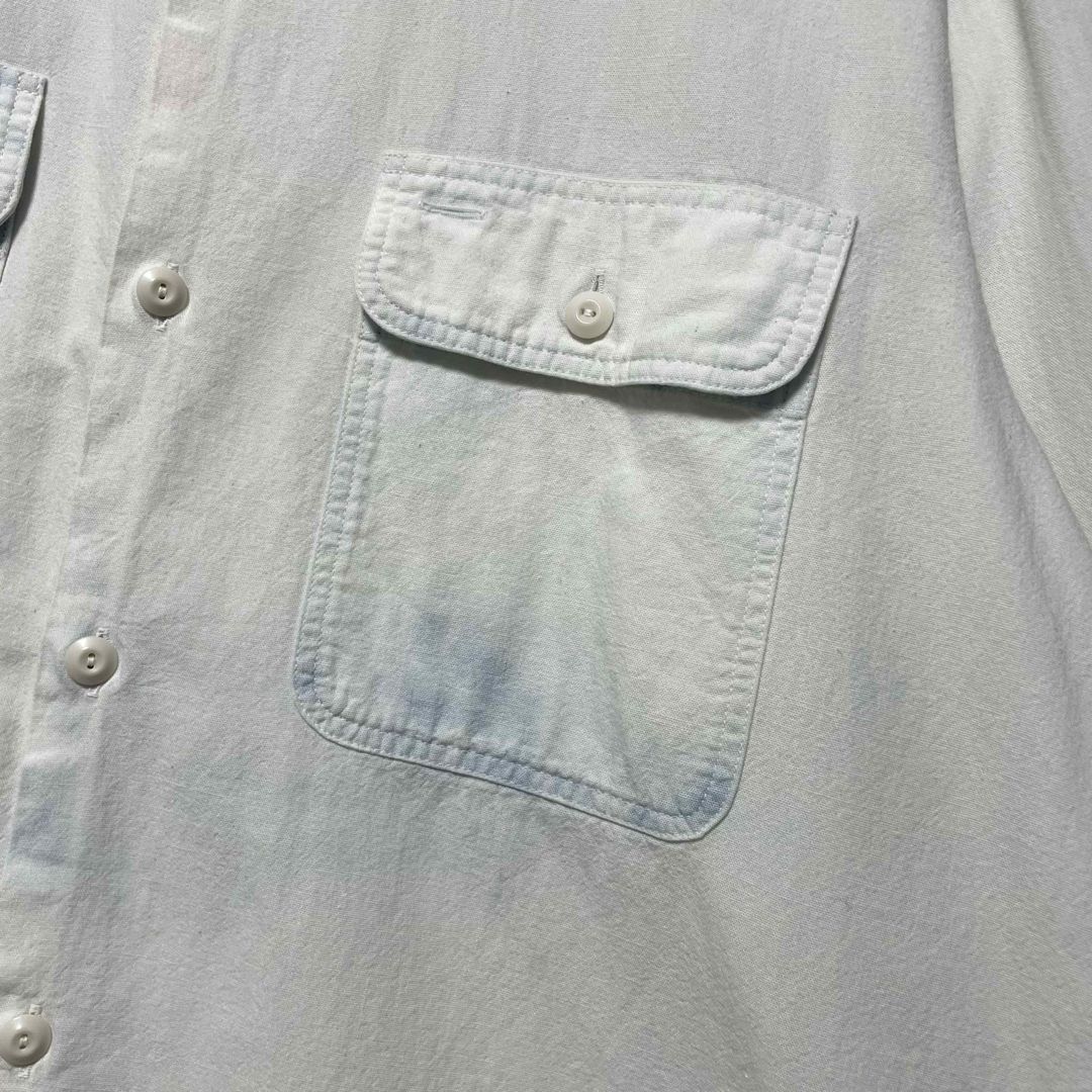 マディソンブルー 名作 シャンブレーシャツ ハンプトン 長袖 刺繍ロゴ