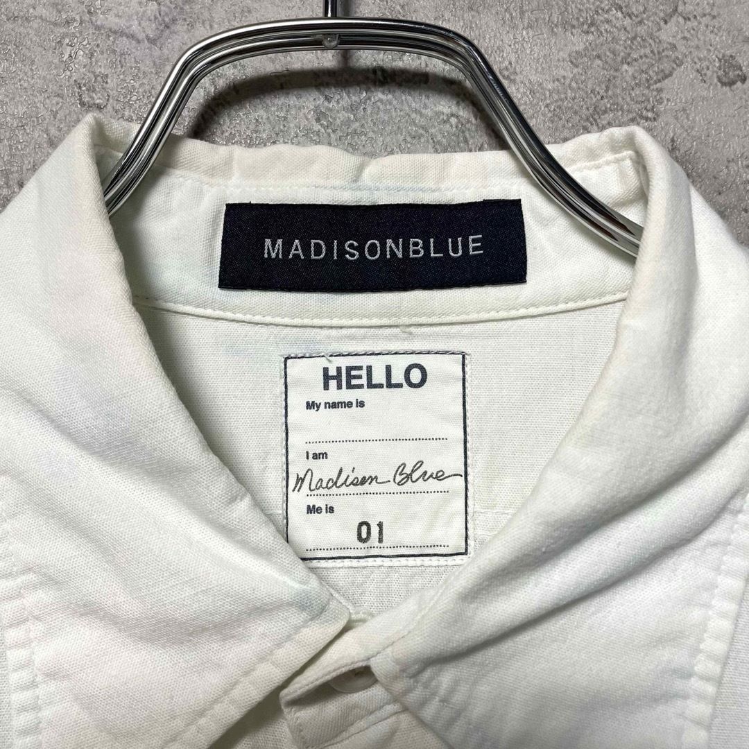 マディソンブルー 名作 シャンブレーシャツ ハンプトン 長袖 刺繍ロゴ