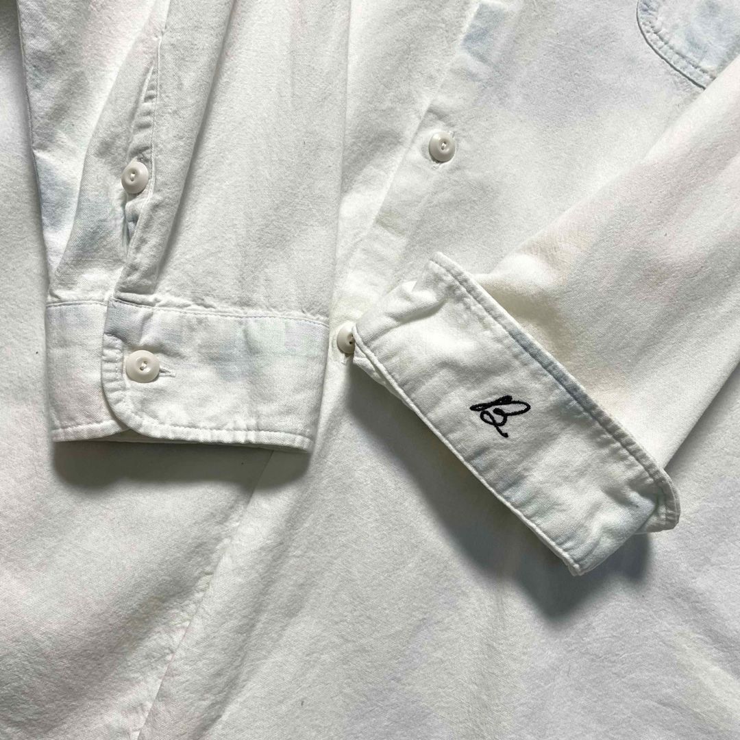 極美品 マディソンブルー ハンプトン シャンブレーシャツ 刺繍 01 マディソンブルー 名作 シャンブレーシャツ ハンプトン 長袖 刺繍ロゴ