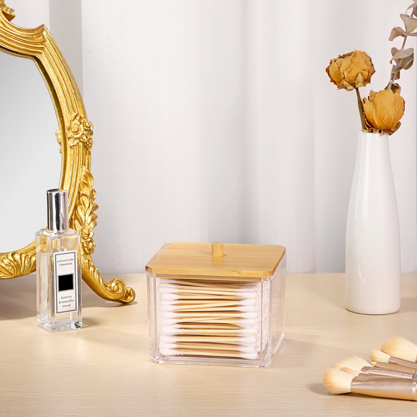 Sumnacon 綿棒収納ケース 透明綿棒ボックス 正方形 綿棒入れ Amazon｜Sumnacon 綿棒収納ケース 二段綿棒収納ボックス 透明綿棒