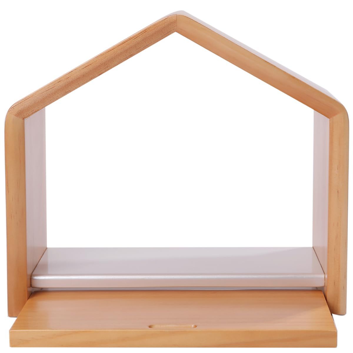 ミニ仏壇 家型 天然木 オープン型 モダン 手元供養 コンパクト ベージュ