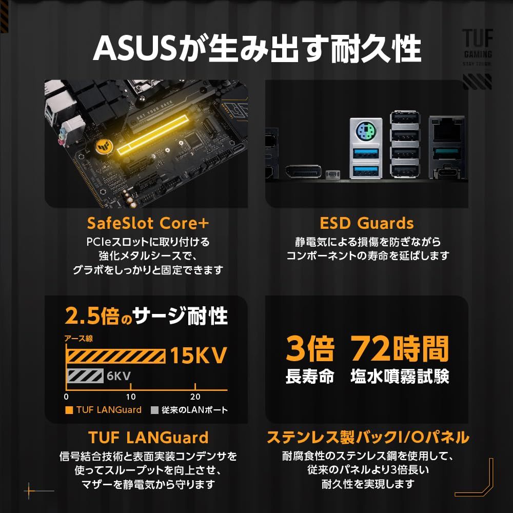 co jp ASUS TUF GAMING B 650 M E AMD Ryzen 7000 シリーズ AM 5 対応 搭載 mATX マザーボード MB TUFシリーズ Micro ATX