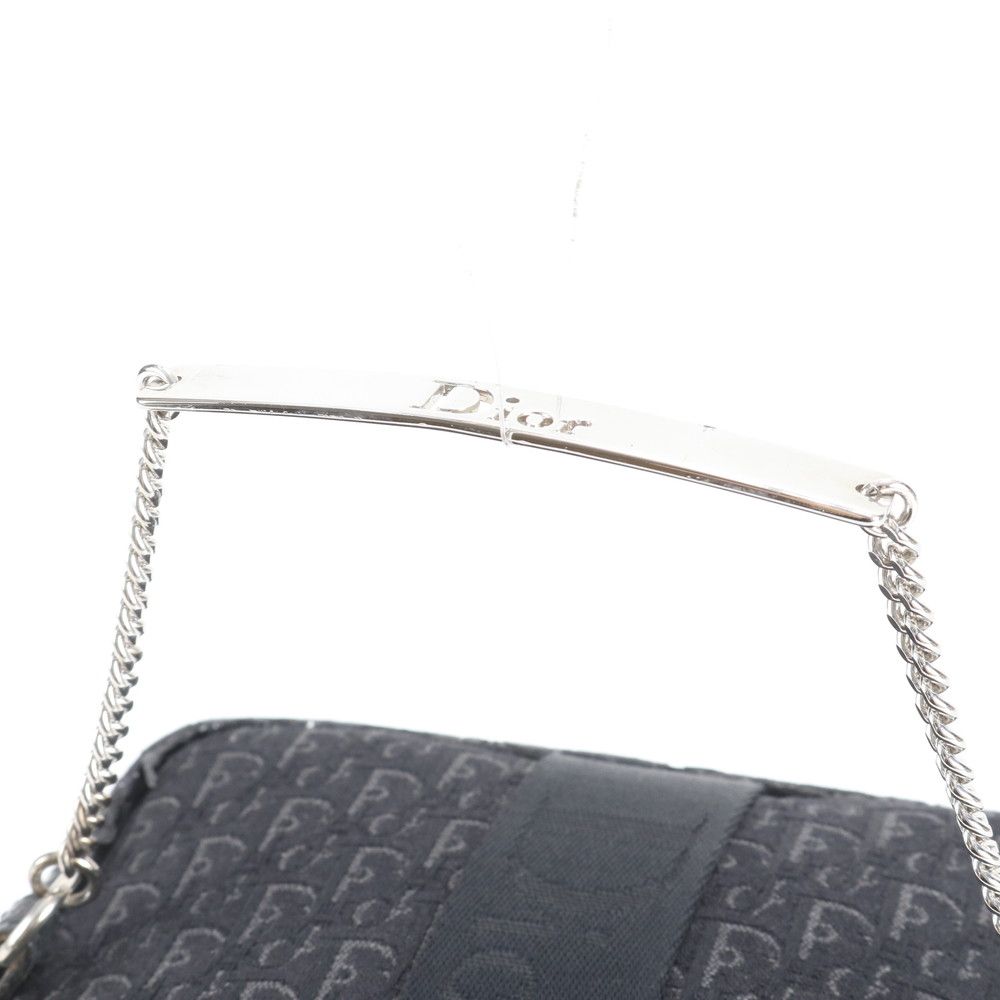 クリスチャンディオール トロッター バニティ レザー キャンバス ハンドバッグ トート ブラック 黒 レディース EUM CZ8-1