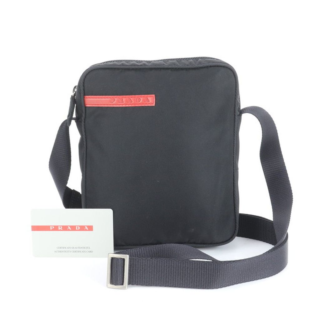 プラダ ギャランティカード付 テスート ナイロン スポーツ B8674 ショルダーバッグ 斜め掛け ブラック メンズ RWM CZ5-7